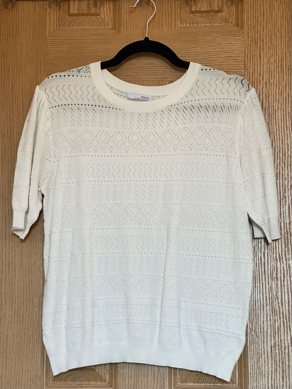 Merona Cream Eyelet Knit Short Sleeve Top